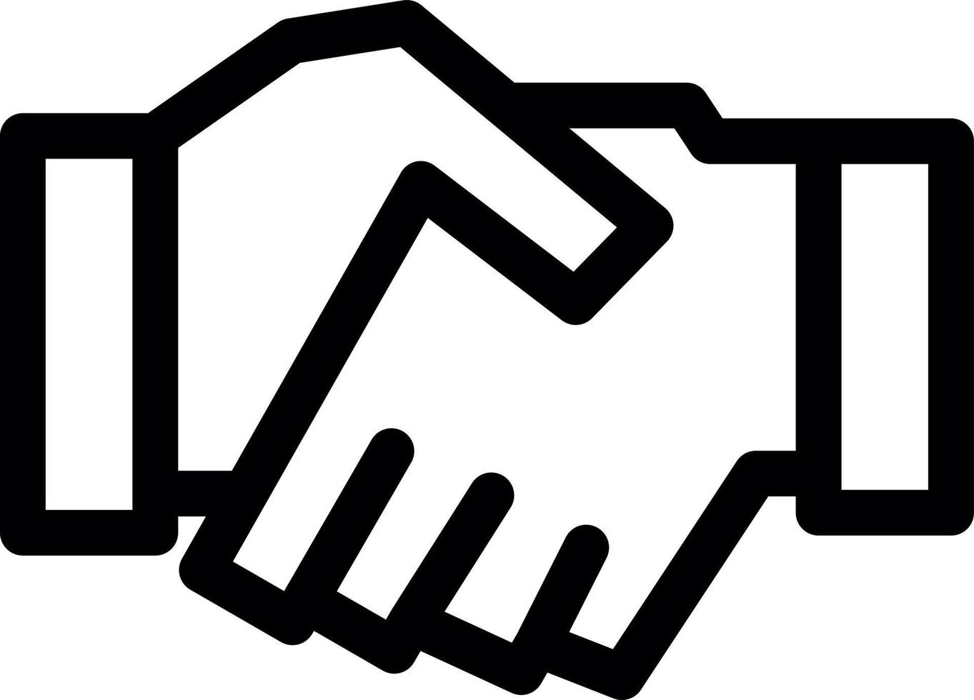 Symbol für die Handshake-Linie des Spiels vektor