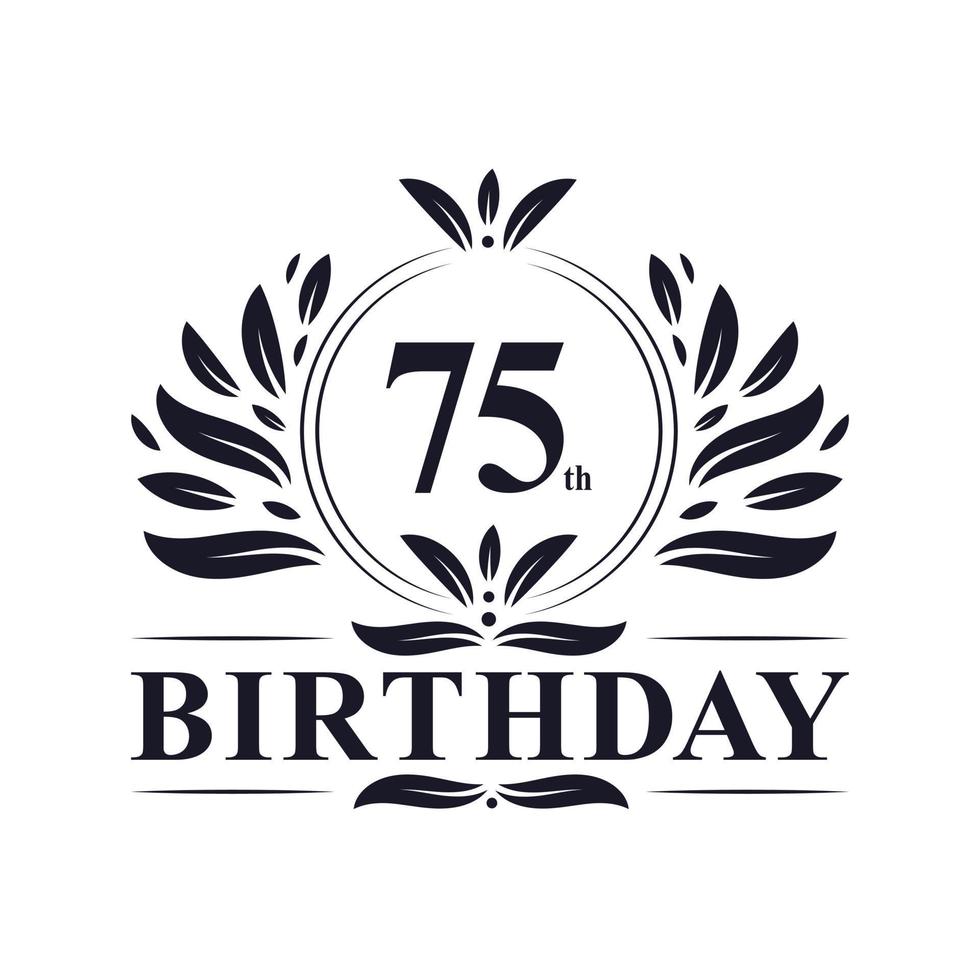 75 Jahre Geburtstagslogo, 75. Geburtstagsfeier. vektor