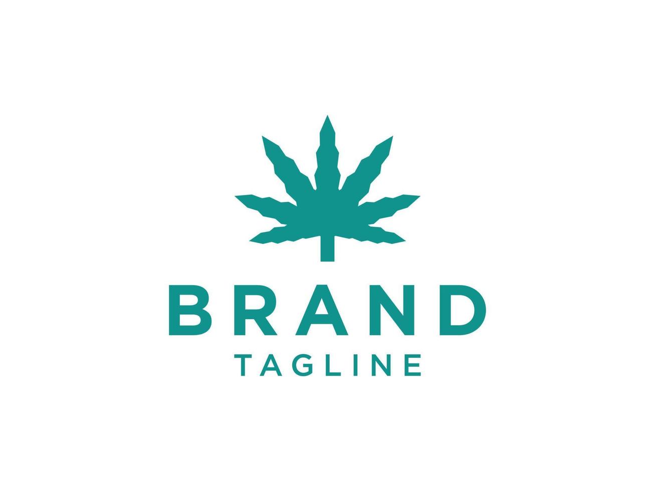 cannabis logotyp. blå marijuana cannabis sativa blad ikon isolerad på vit bakgrund. platt vektor logotyp designmall element.