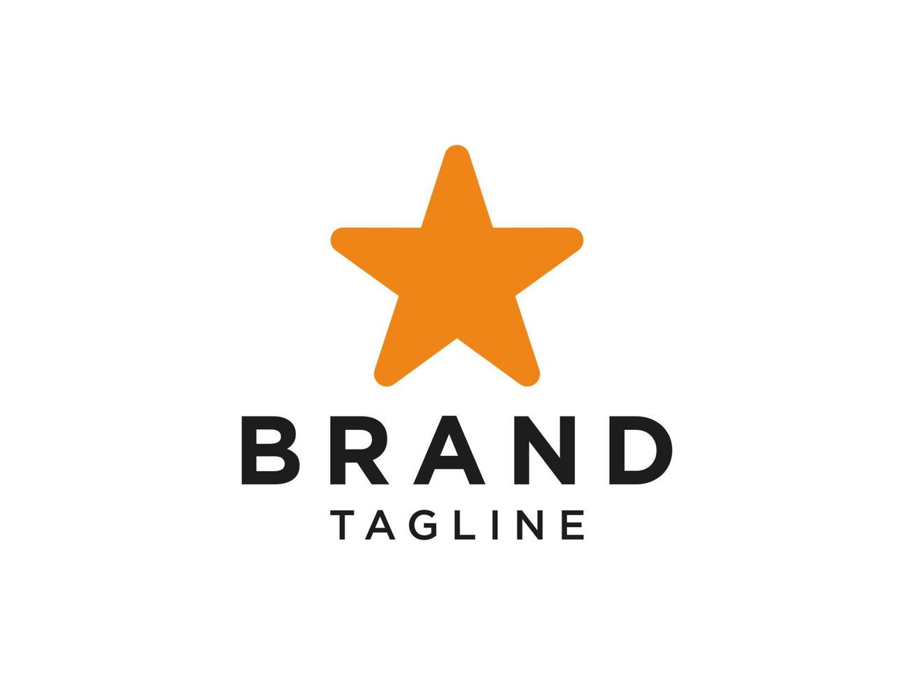 Stern sauberes Logo. orangefarbenes Sternsymbol mit Linienkombination isoliert auf weißem Hintergrund. verwendbar für Geschäfts- und Markenlogos. flaches Vektor-Logo-Design-Vorlagenelement. vektor