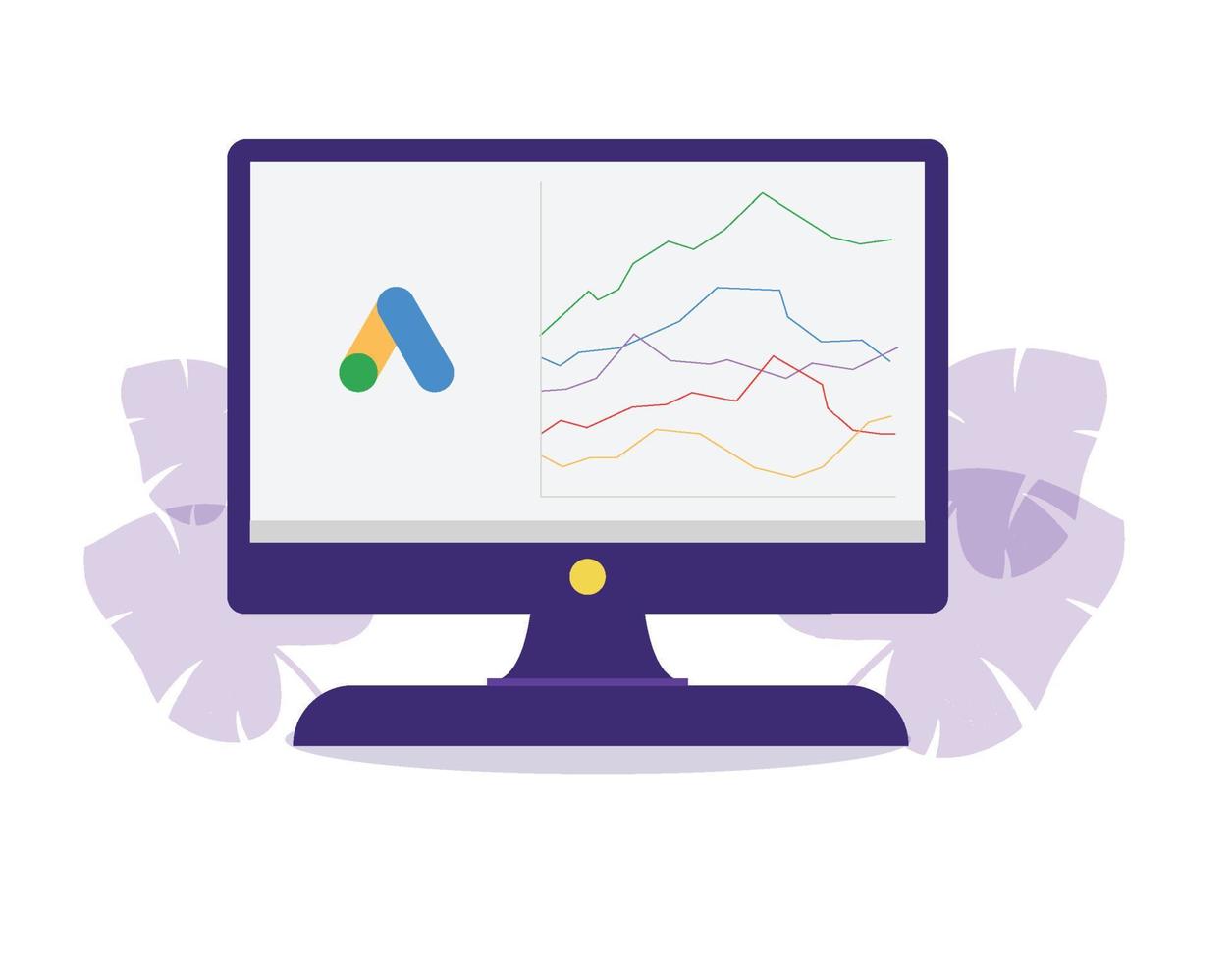 Google Ads Analytics-Illustrationen vektor