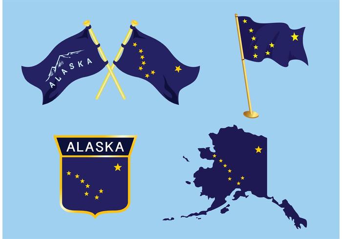 Alaska-Flaggenvektoren vektor