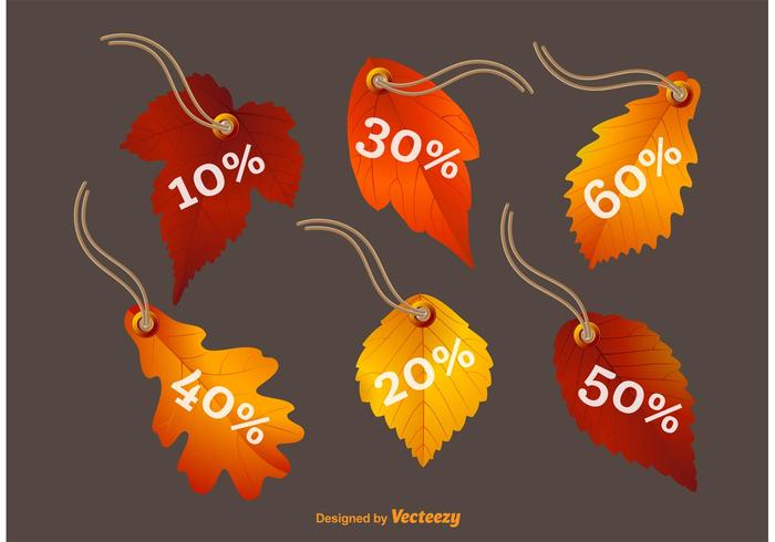 Fall Leaves Vector Prisetiketter