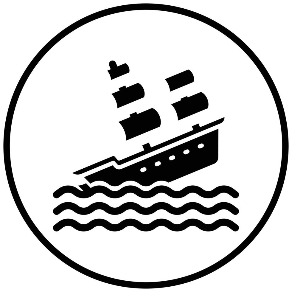 skeppsbrott ikon stil vektor
