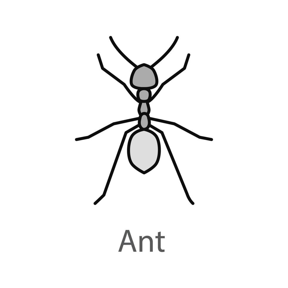 Symbol für Ameisenfarbe. Insekt. isolierte Vektorillustration vektor