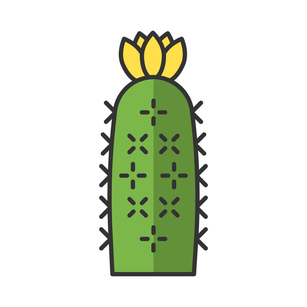 Igel-Kaktus-Farbsymbol. Echinopsis. Seeigel-Kaktus. südamerikanische Wüstenpflanze. isolierte vektorillustration vektor