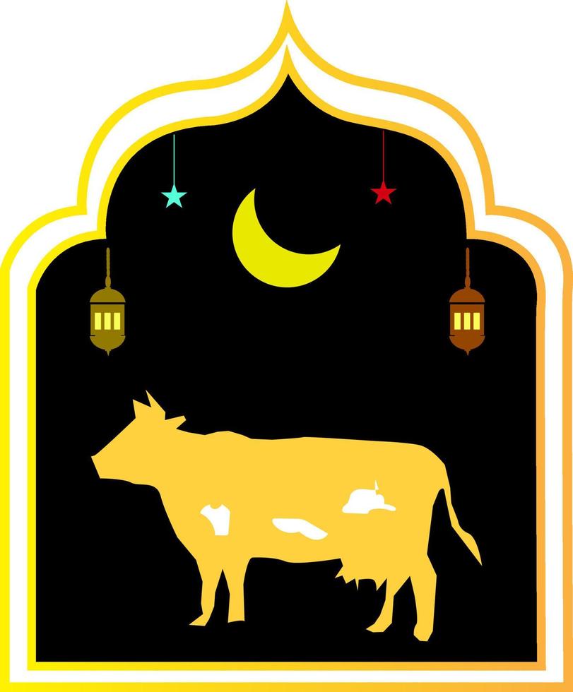 vektorverzierung idul adha und cow.perfect hintergrund für eid adha. vektor