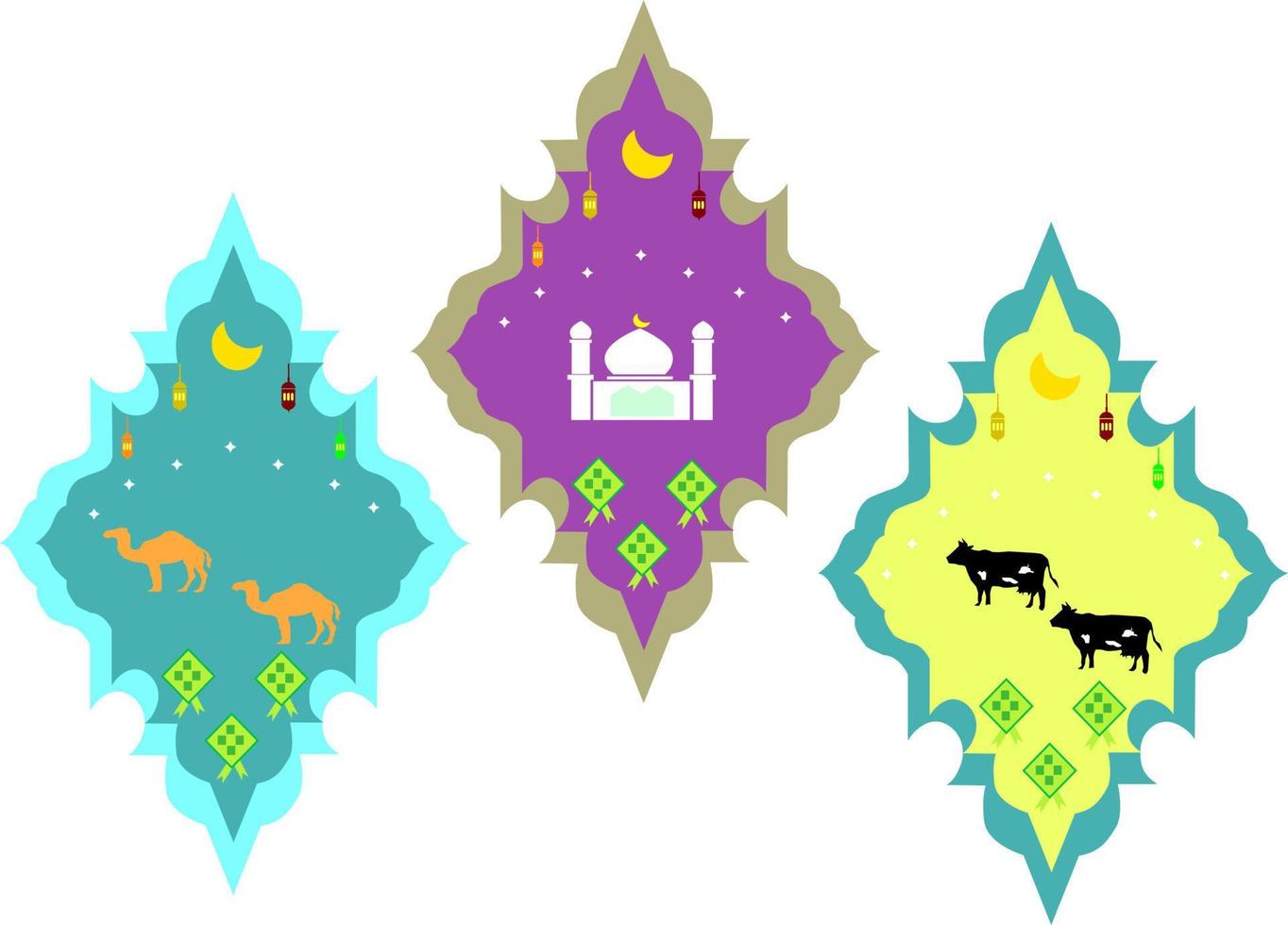 dekoration eid al adha moschee hintergrund vektor