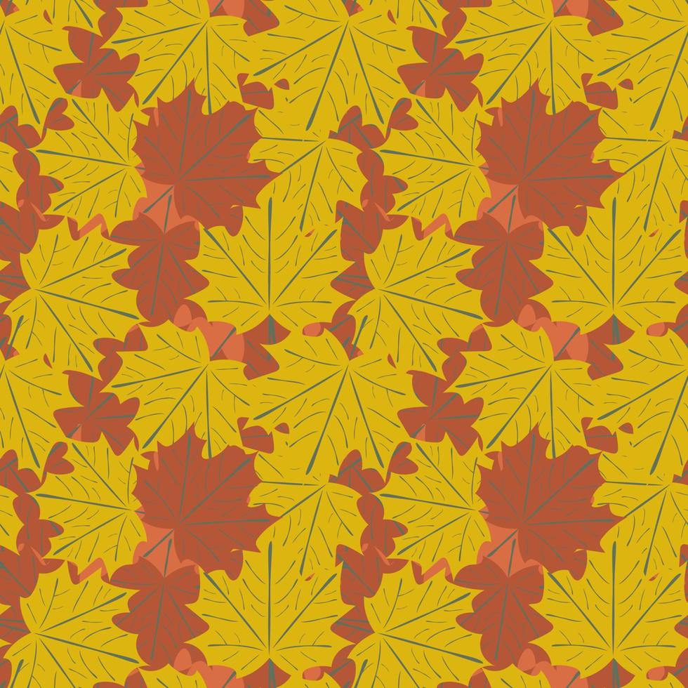 nahtloser Hintergrund mit Herbstlaub. Grafik. vektor