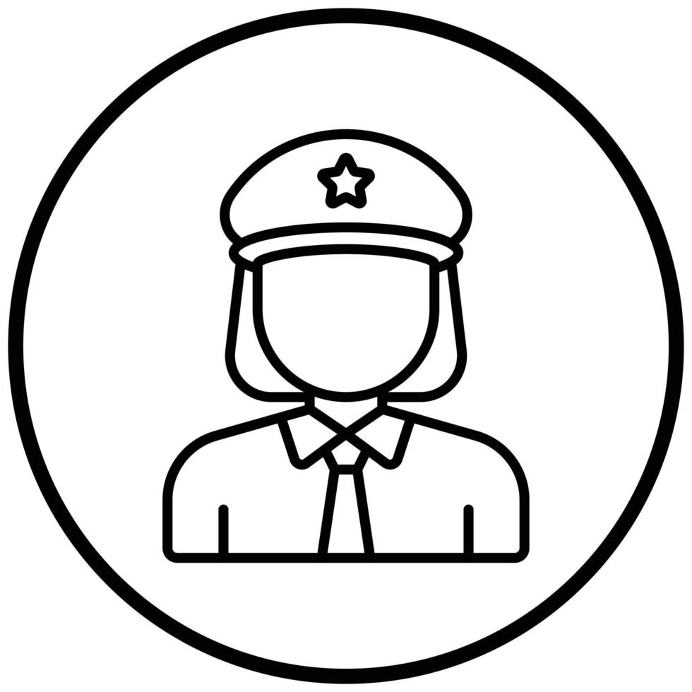 Lady Police Icon-Stil vektor