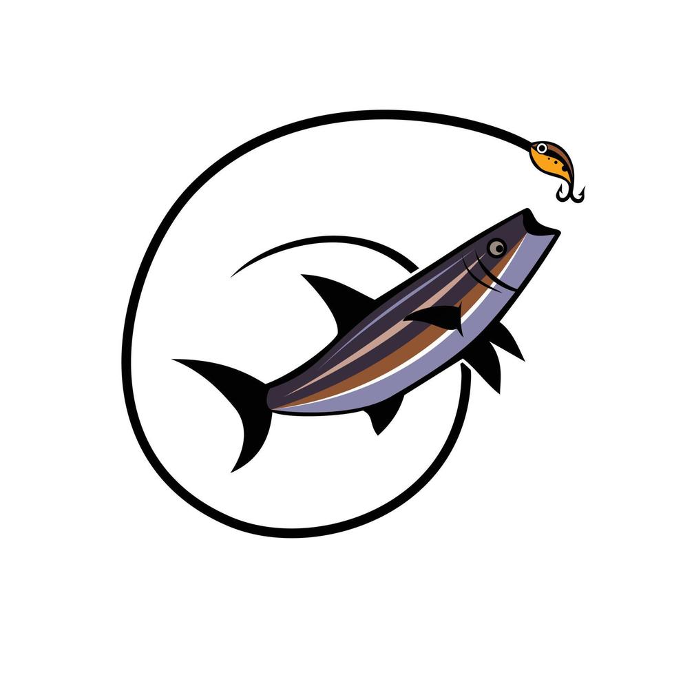 cobia fisk logotyp design illustration vektor
