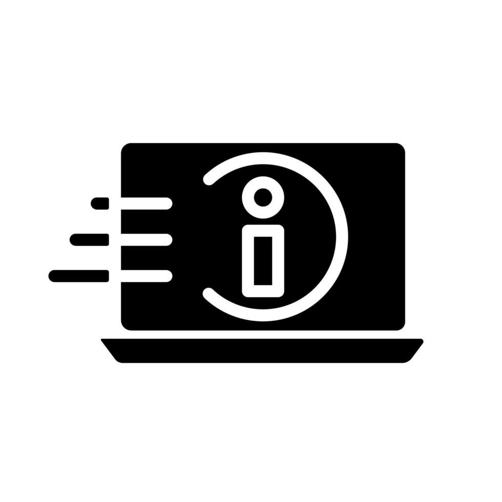 få information svart glyfikon. söker data. förebyggande av nätfiske. informationssäkerhet online. siluett symbol på vitt utrymme. solid piktogram. vektor isolerade illustration