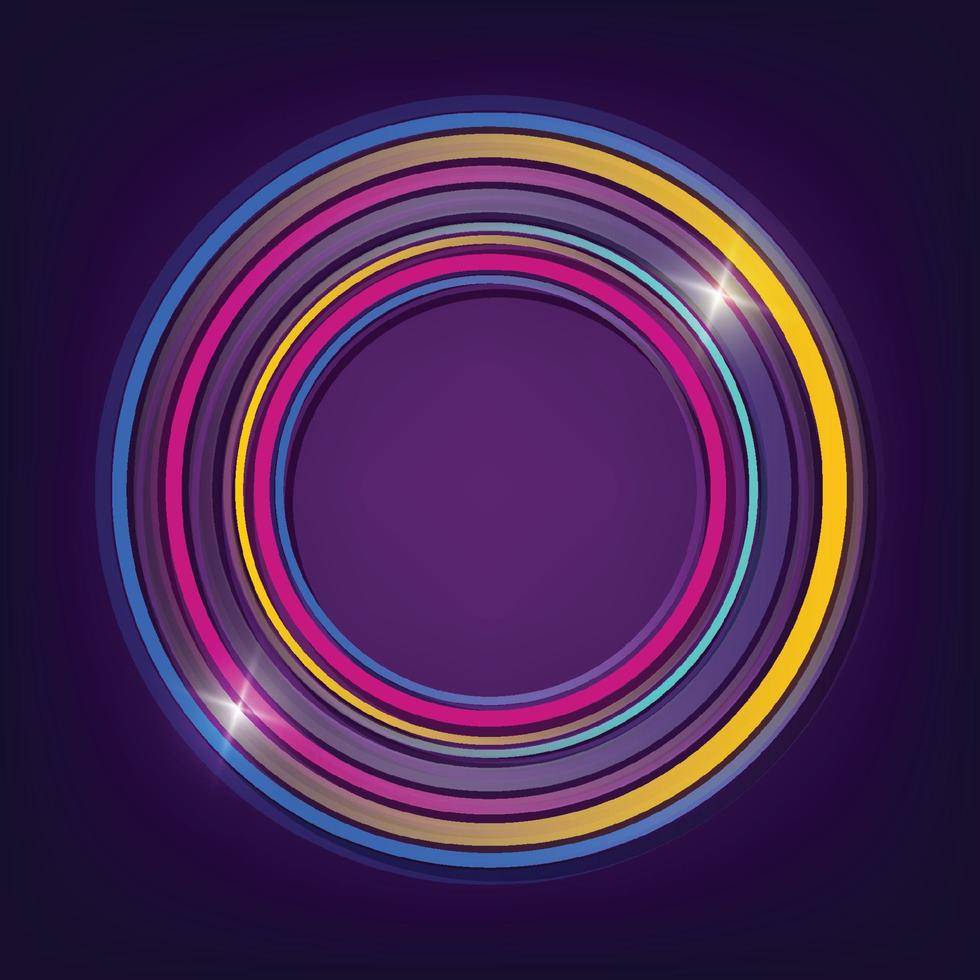 färgglad virvel radiell neon cirkel logotyp. vektor illustration