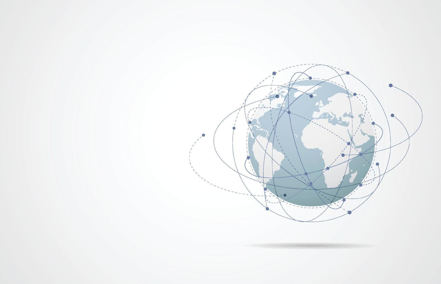 global nätverksanslutning. världskarta punkt och linje sammansättning koncept för global verksamhet. vektor illustration