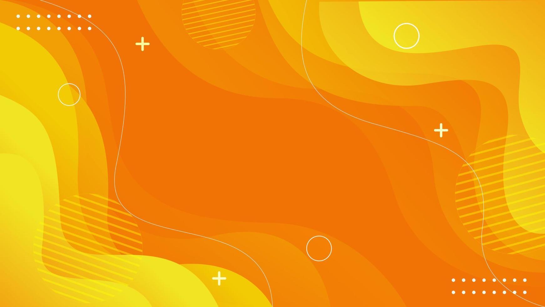orange hintergrunddesign mit gewellten flüssigen formen des verlaufs. geometrischer hintergrund der gelben steigung flüssige formzusammensetzung. Vektor