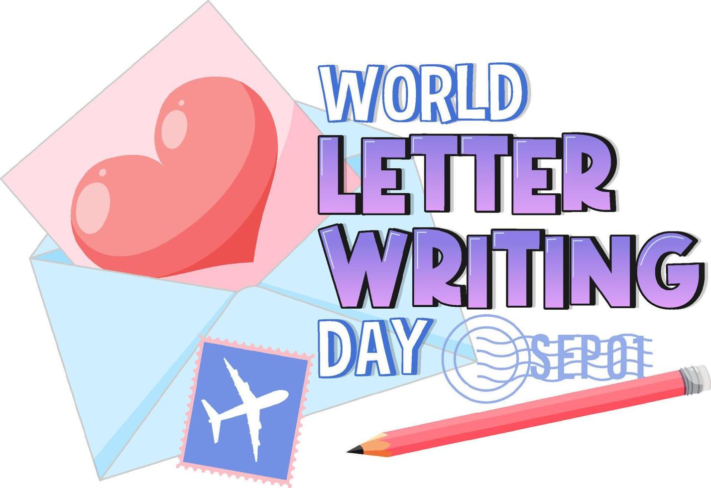 världen brevskrivande dag affischdesign vektor