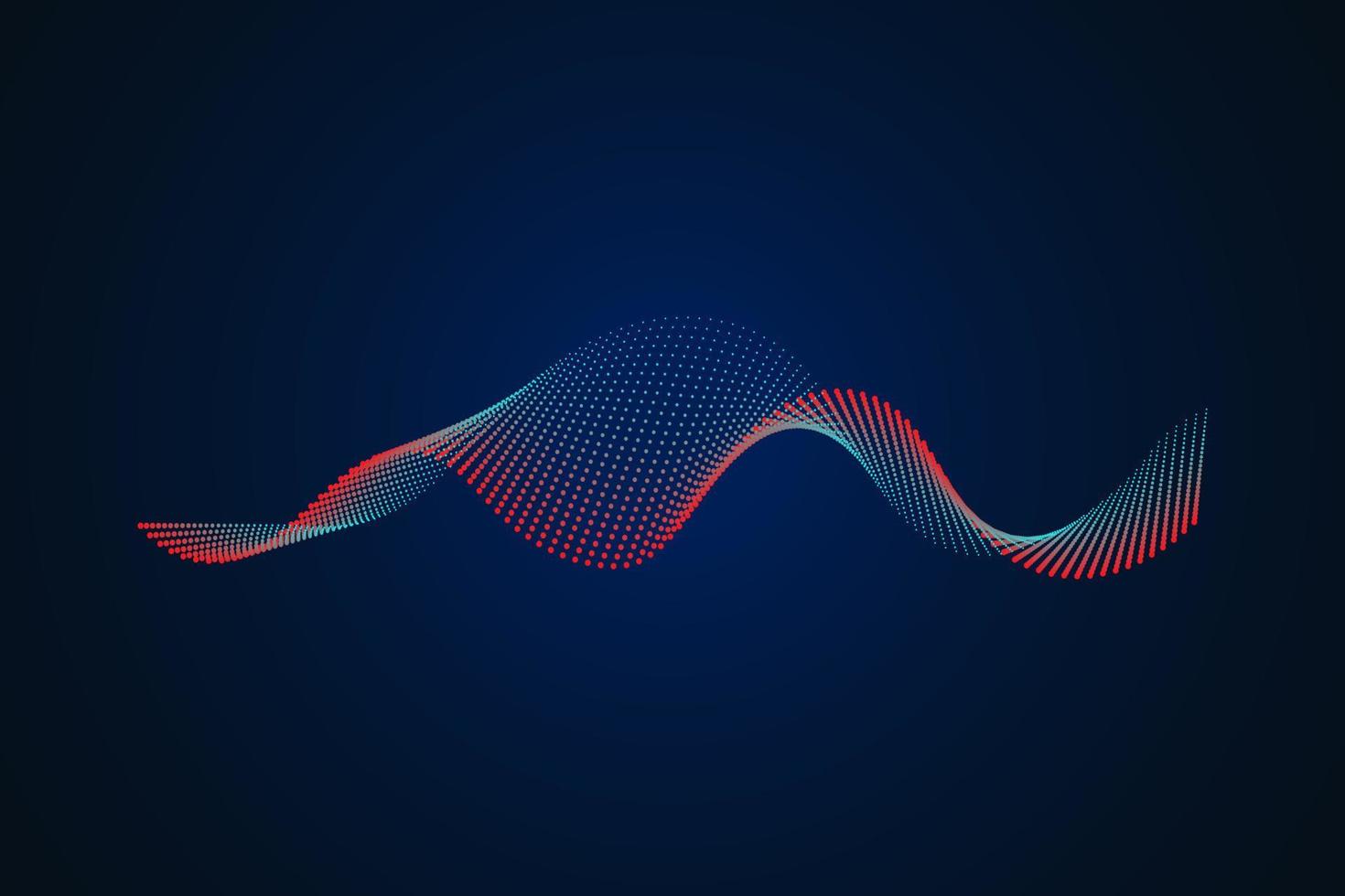 ljudvåg illustration på en mörk bakgrund. abstrakta blå digitala equalizerindikatorer. vektor
