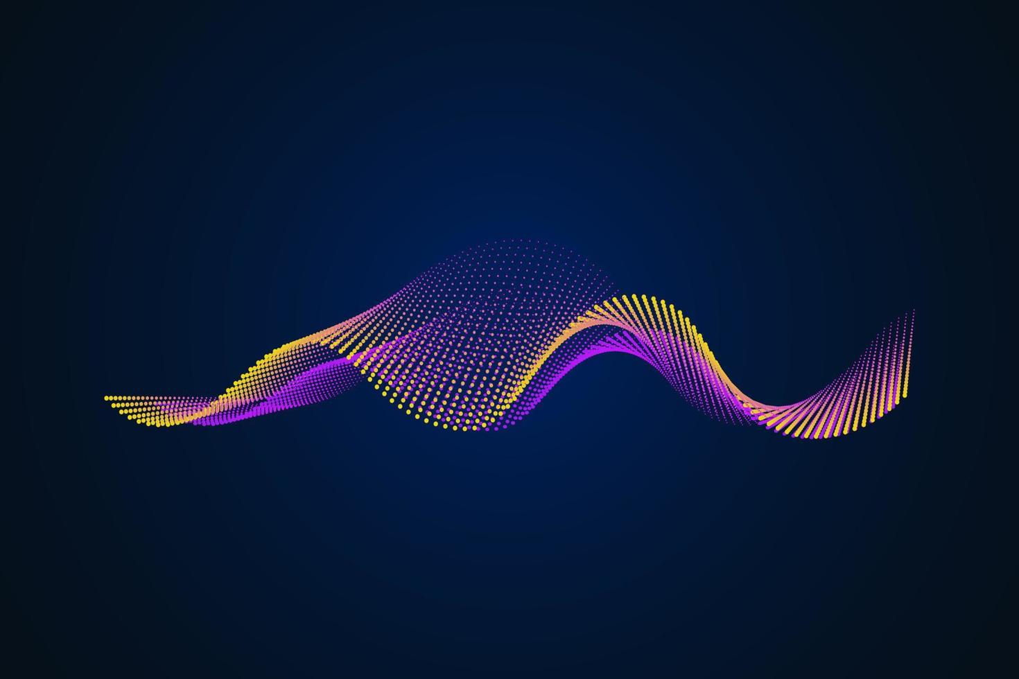 ljudvåg illustration på en mörk bakgrund. abstrakta blå digitala equalizerindikatorer. vektor