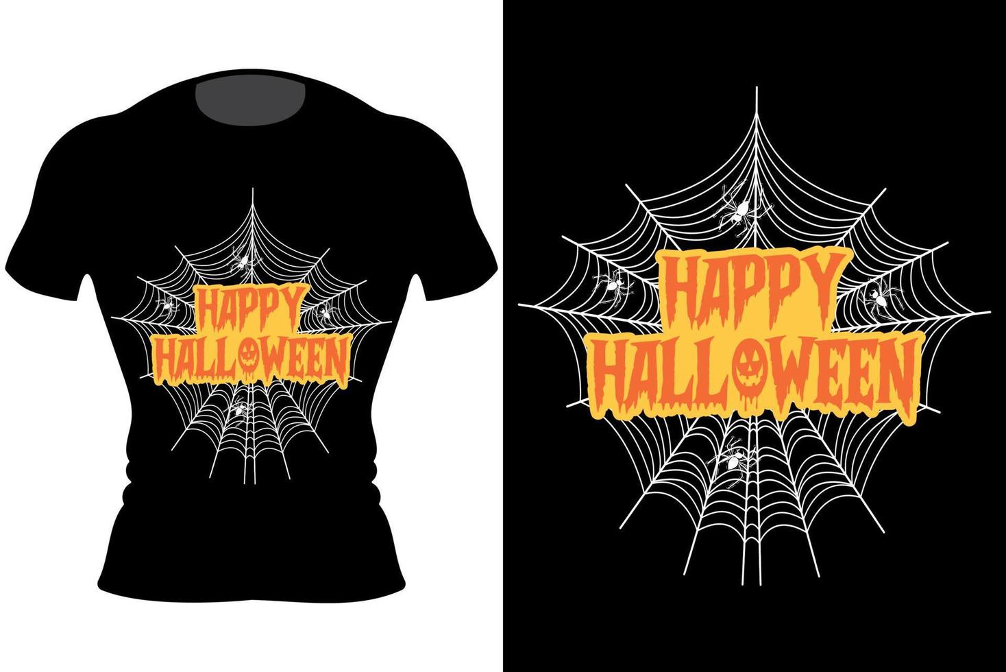 Spinne glückliches Halloween-T-Shirt Design vektor