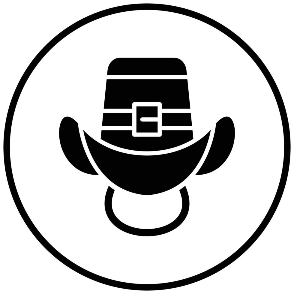 Cowboy-Hut-Symbol-Stil vektor