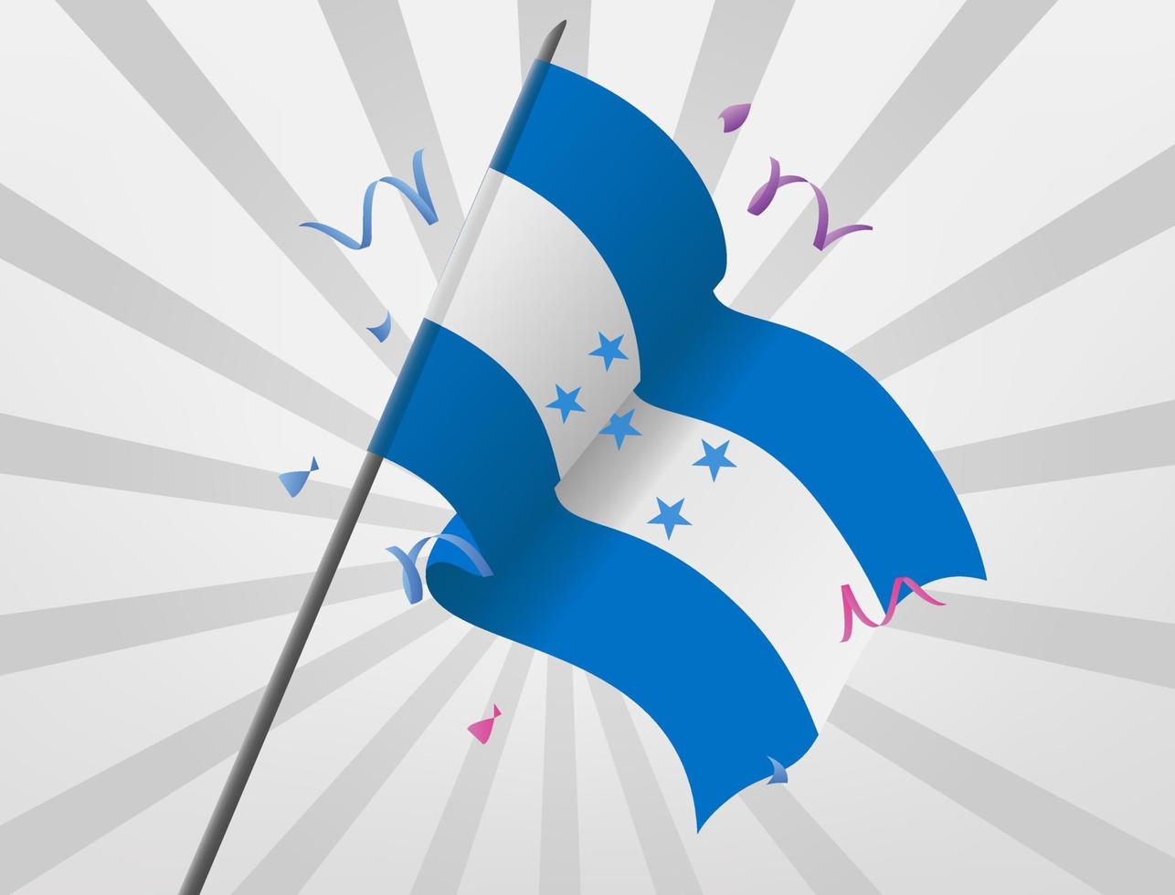 honduras festliga flagga vajar på höga höjder vektor