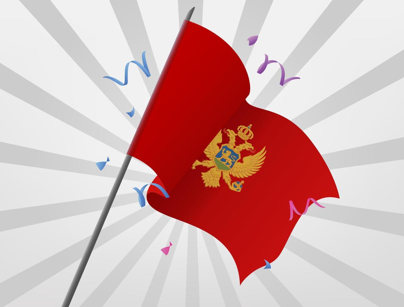 die feierliche flagge von montenegro weht in großer höhe vektor