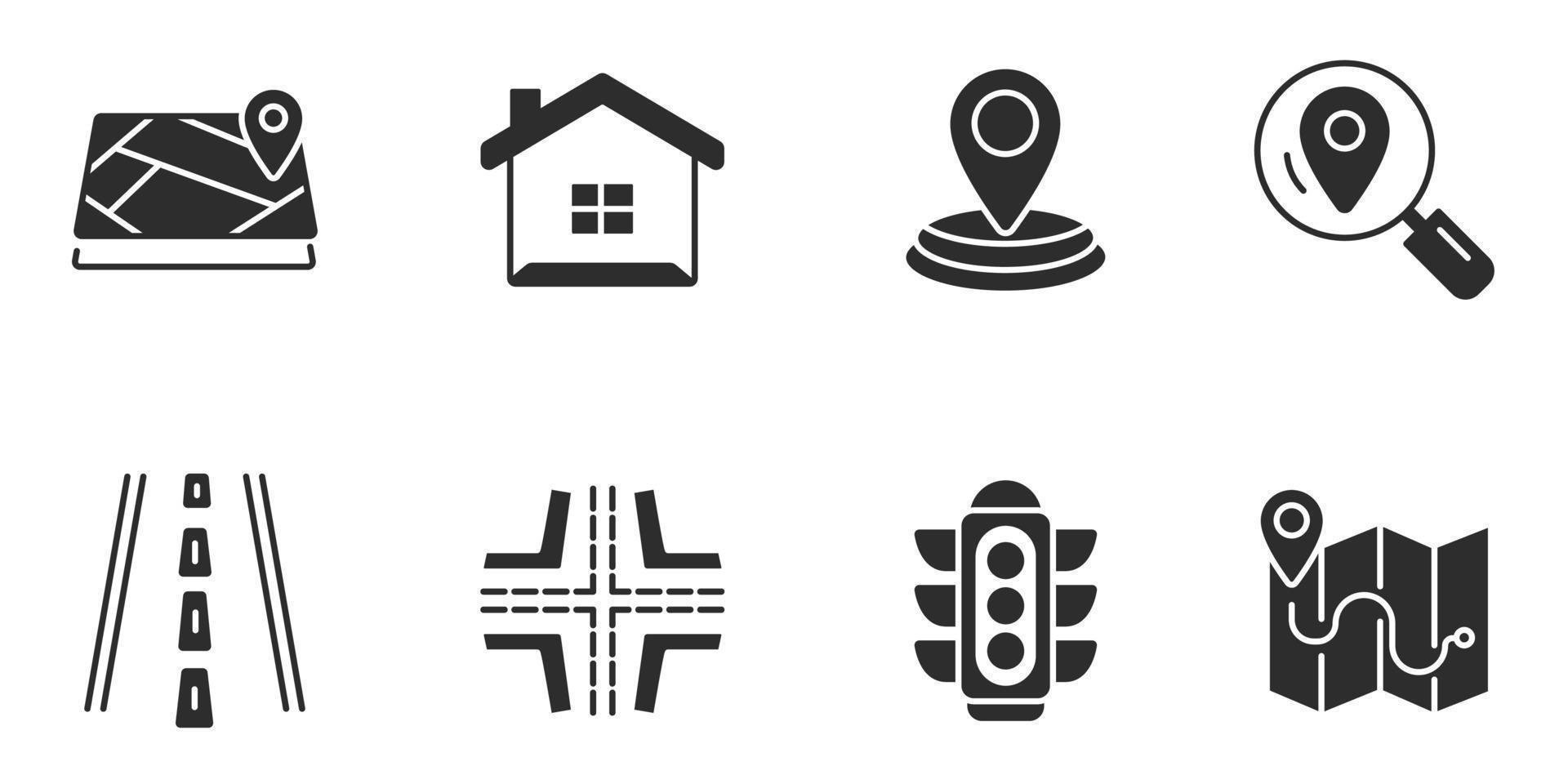 navigeringsikoner inställda. navigation pack symbol vektorelement för infographic webben vektor