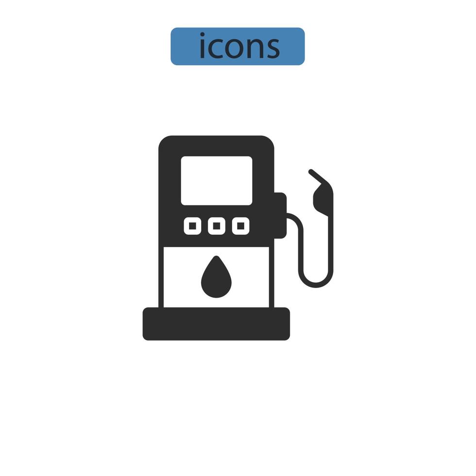 Tankstellensymbole symbolen Vektorelemente für das Infografik-Web vektor