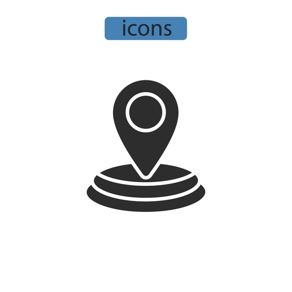 Geolocation-Symbole symbolisieren Vektorelemente für das Infografik-Web vektor