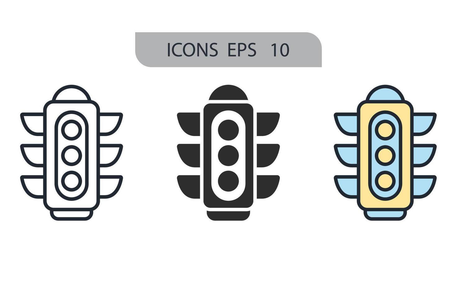 trafikljus ikoner symbol vektor element för infographic webben