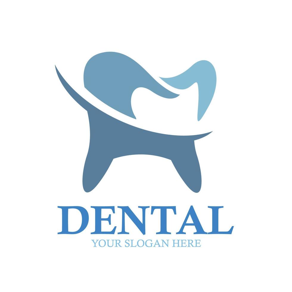 Zahnklinik-Logo-Vorlage, Zahnpflege-Logo-Design-Vektor, Dellen-Gesundheits-Logo-Design-Vektor-Vorlage im linearen Stil. Zahnklinik-Logo-Konzept-Symbol vektor