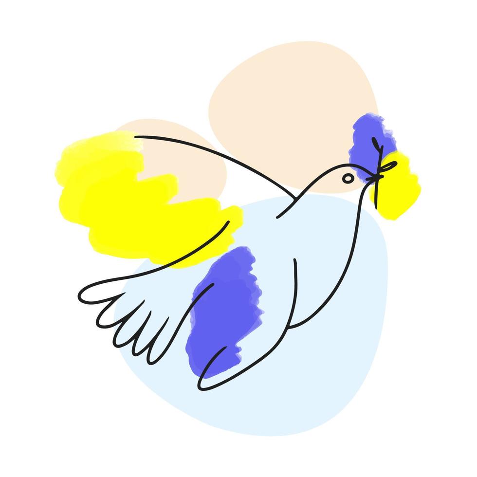 duva, fredsfågel, ukrainsk symbolik, Ukraina, landsflagga vektor