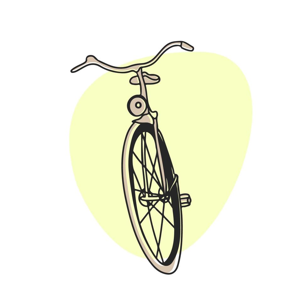 cykel i doodle stil, i pastellfärger, linje vektor