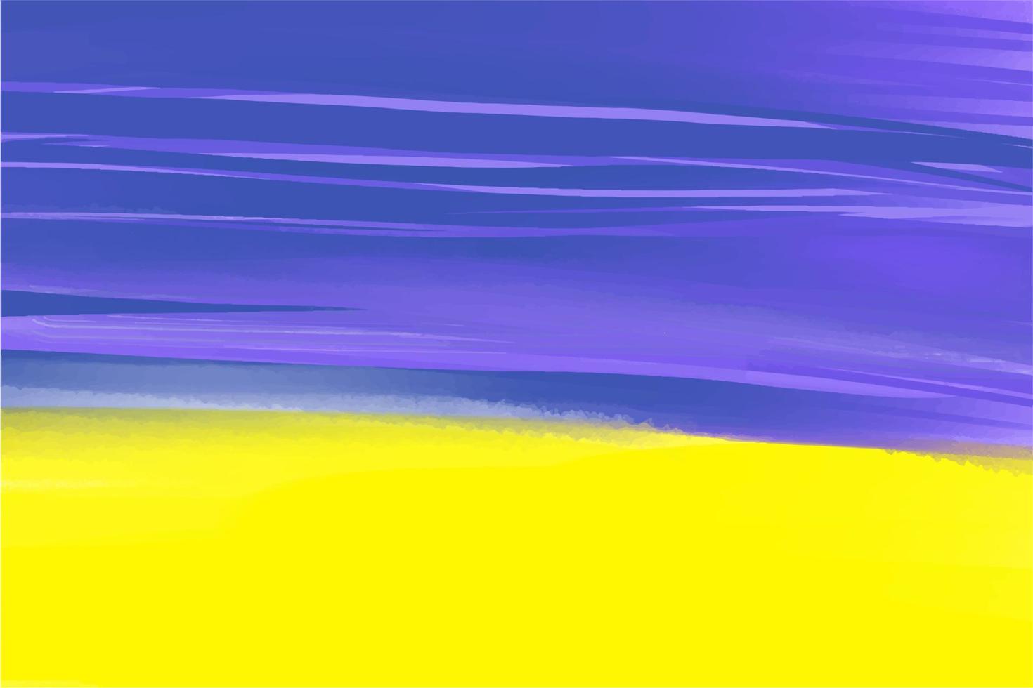 Hintergrund in Blau- und Gelbtönen, Pinselstriche, Acrylfarben. ukrainische Flagge vektor