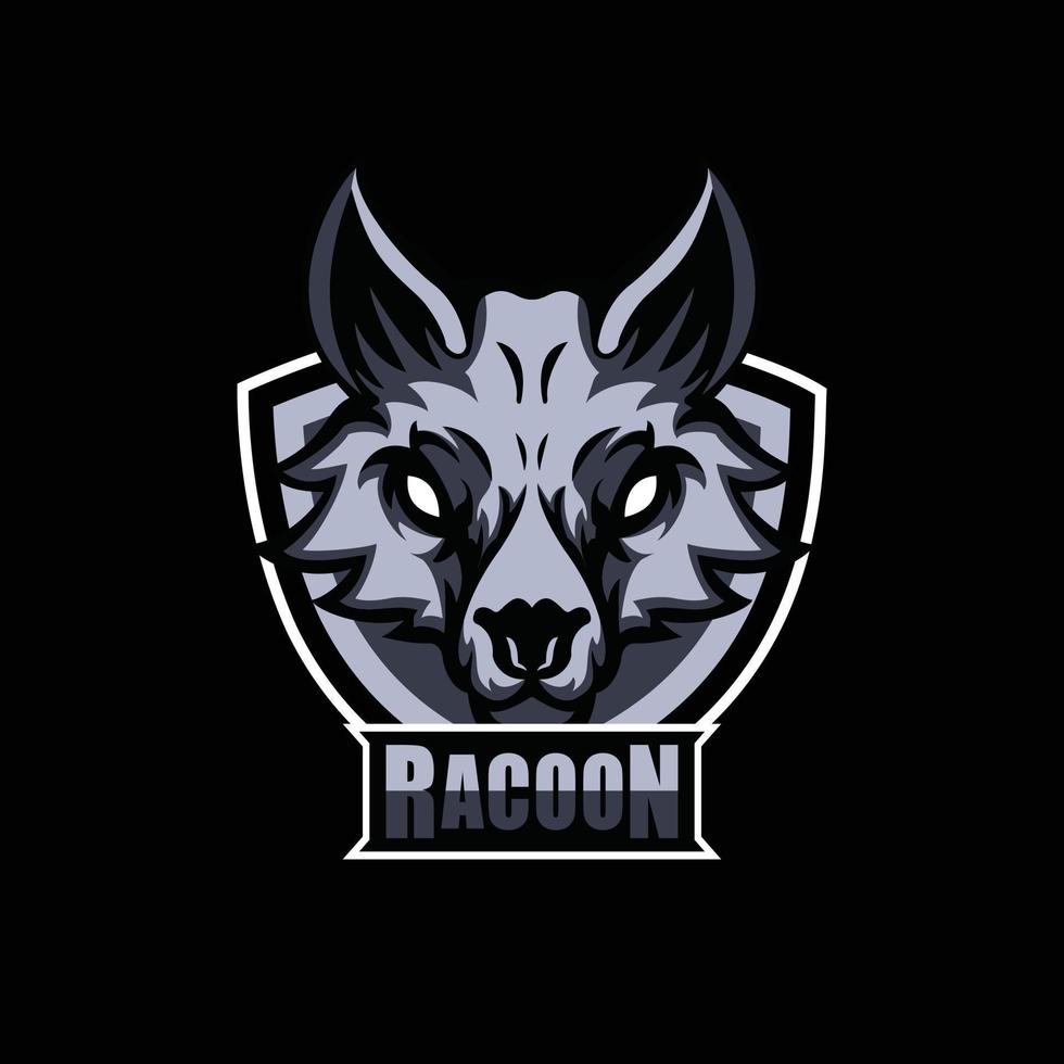 racoon head maskot logo design för esport vektor