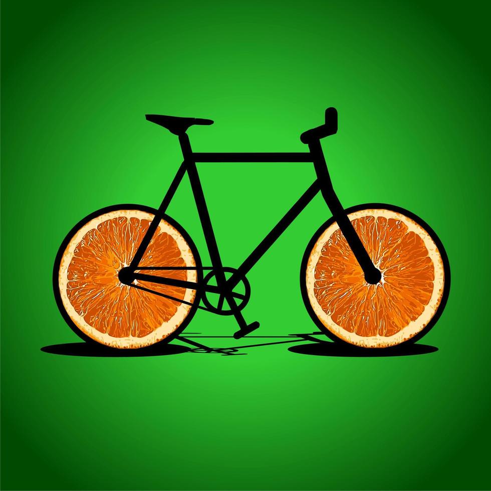 ein Fahrrad mit orangefarbenen Reifen vektor