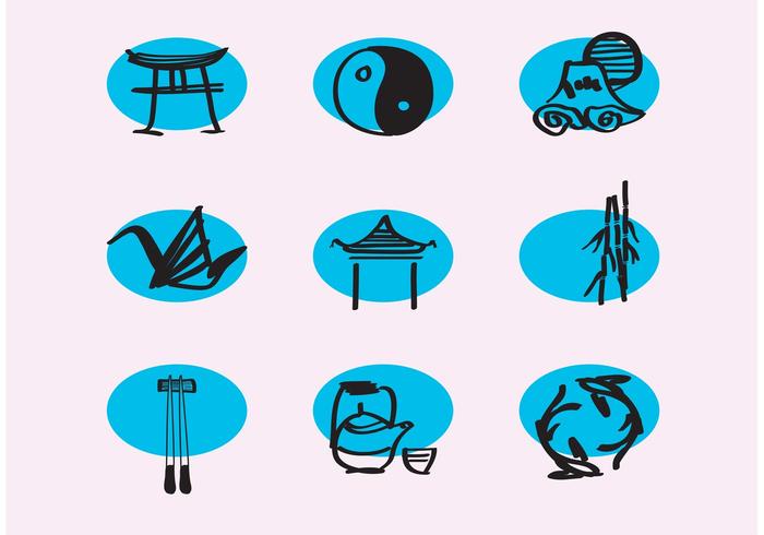 Vector Chinesische Linie Icons