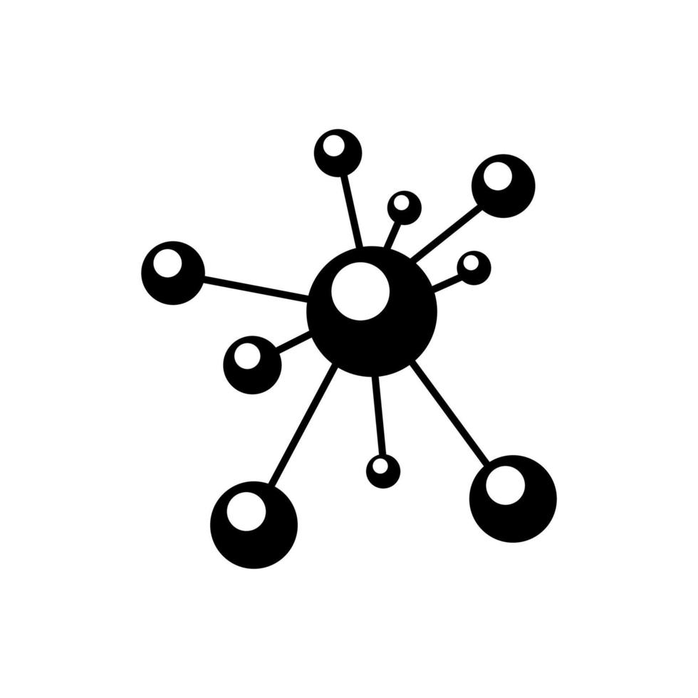 Molekül oder Verbindungsvektor dünne Liniensymbol vektor