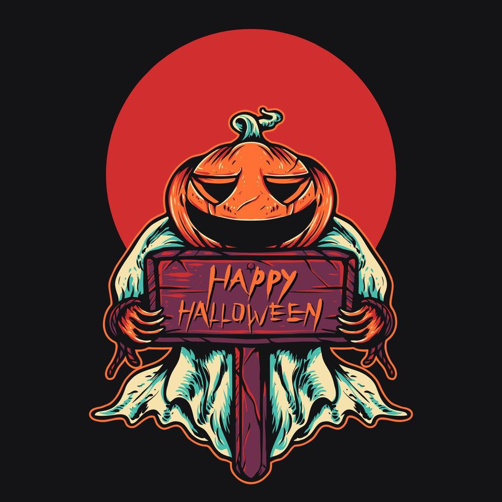 pumpa glad halloween vektorillustration vektor