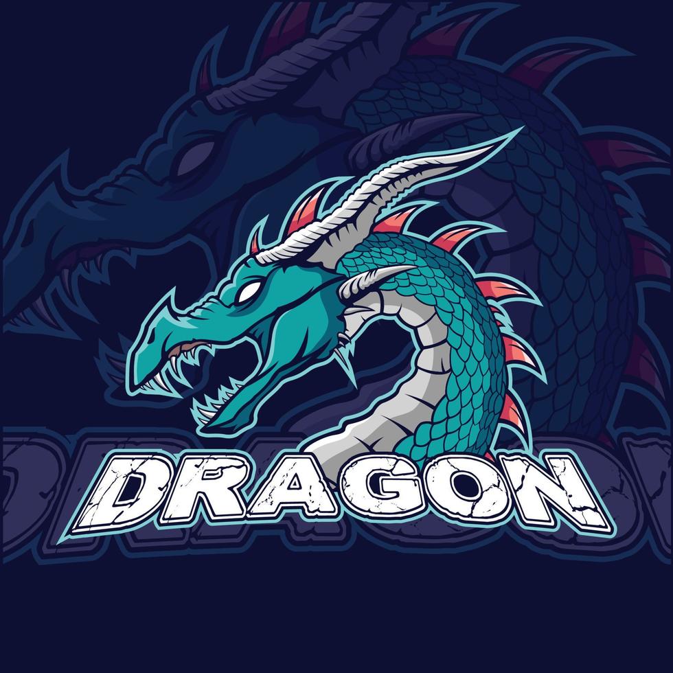 Drachen-Maskottchen-Logo-Vektor-Design-Vorlage vektor