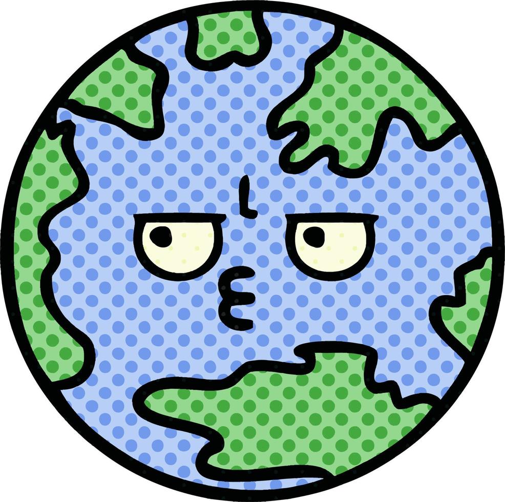 serietidning stil tecknad planet jorden vektor