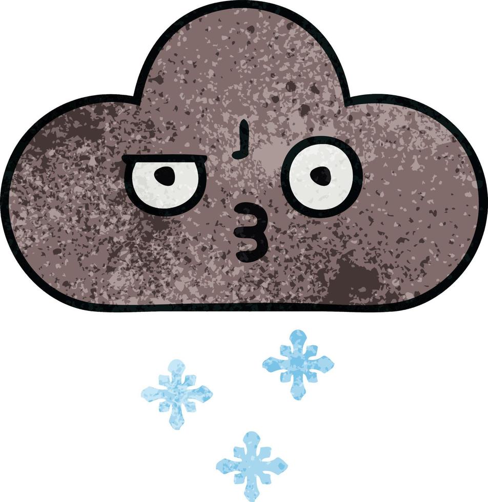 retro grunge textur cartoon sturm schneewolke vektor