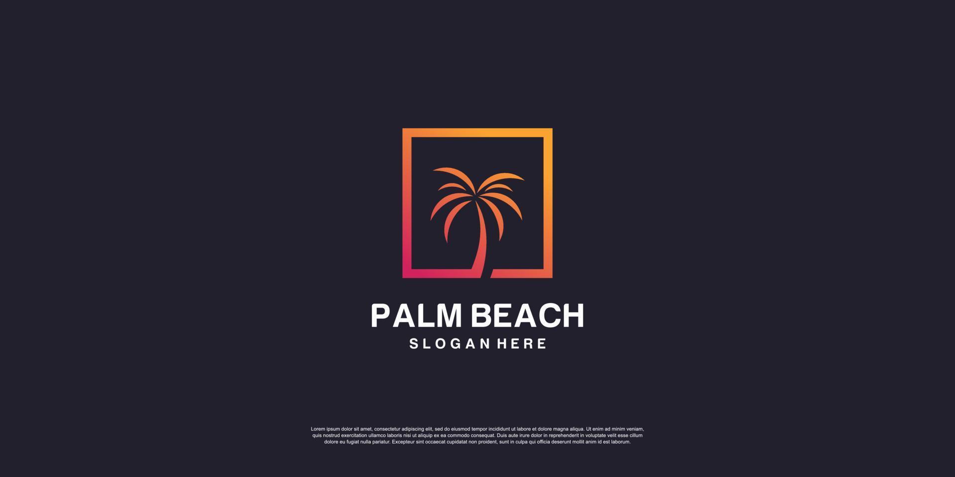 palm beach logotyp med kreativt koncept premium vektor del 1