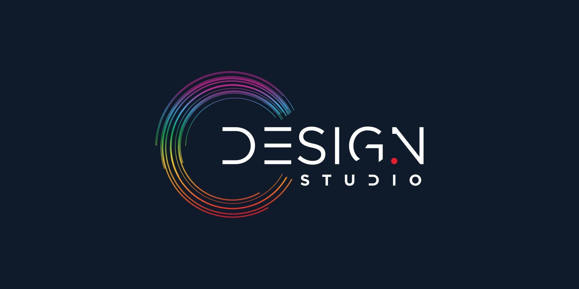 abstrakt logotyp för studiodesign med kreativa moderna koncept vektor