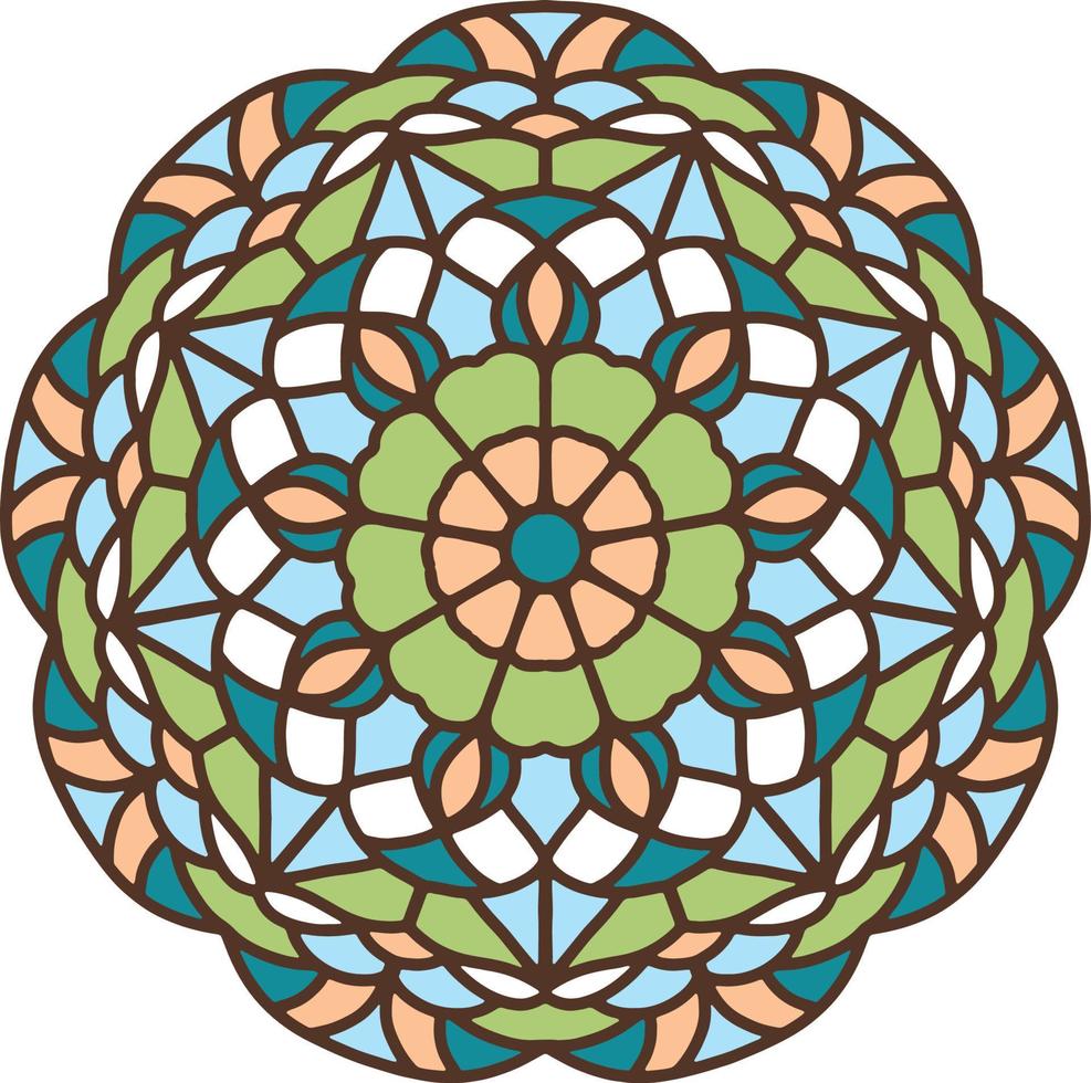 färgglad mandala bakgrund, dekorativa runda ornament. ovanlig blomform. orientalisk vektor, anti-stress terapimönster. väv designelement, vektor