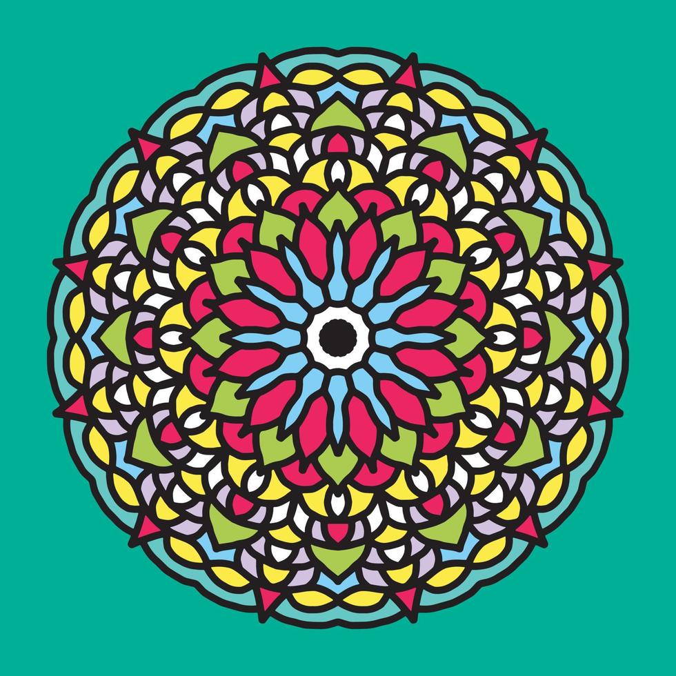 bunter Mandala-Hintergrund, dekorative runde Ornamente. ungewöhnliche Blütenform. orientalischer Vektor, Anti-Stress-Therapiemuster. Designelemente weben, vektor