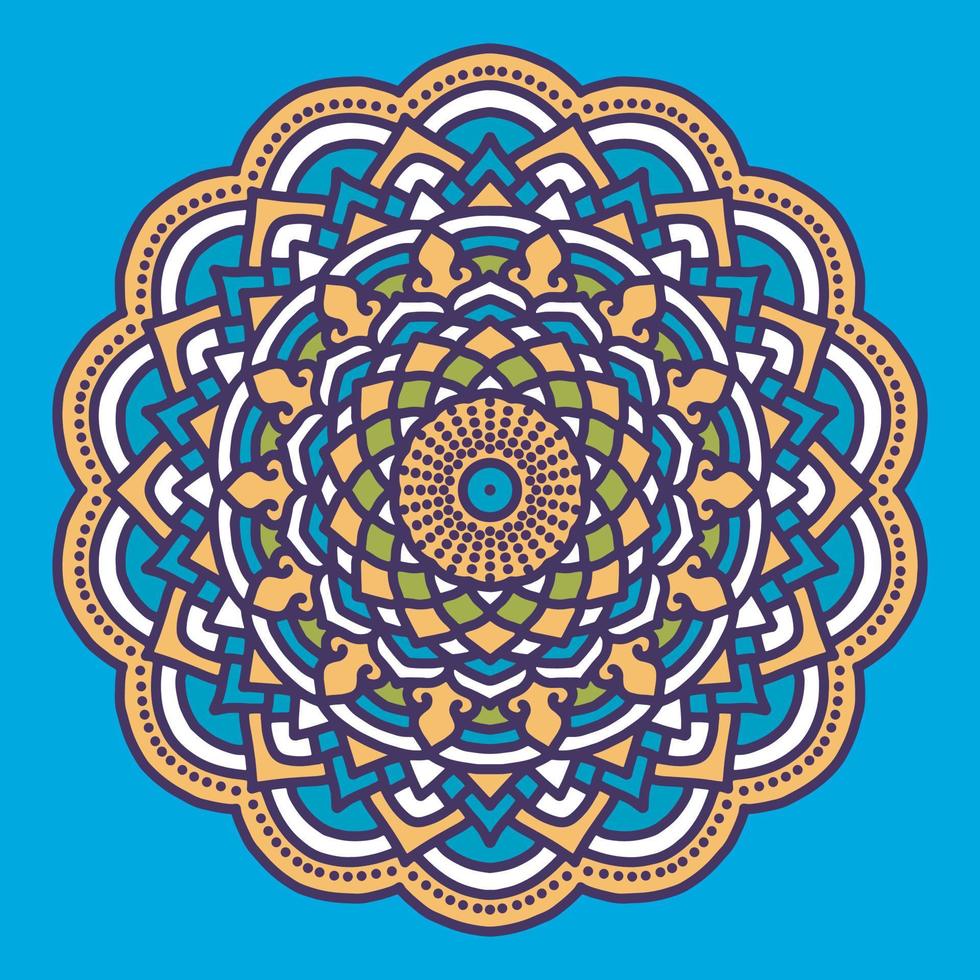 färgglad mandala bakgrund, dekorativa runda ornament. ovanlig blomform. orientalisk vektor, anti-stress terapimönster. väv designelement, vektor