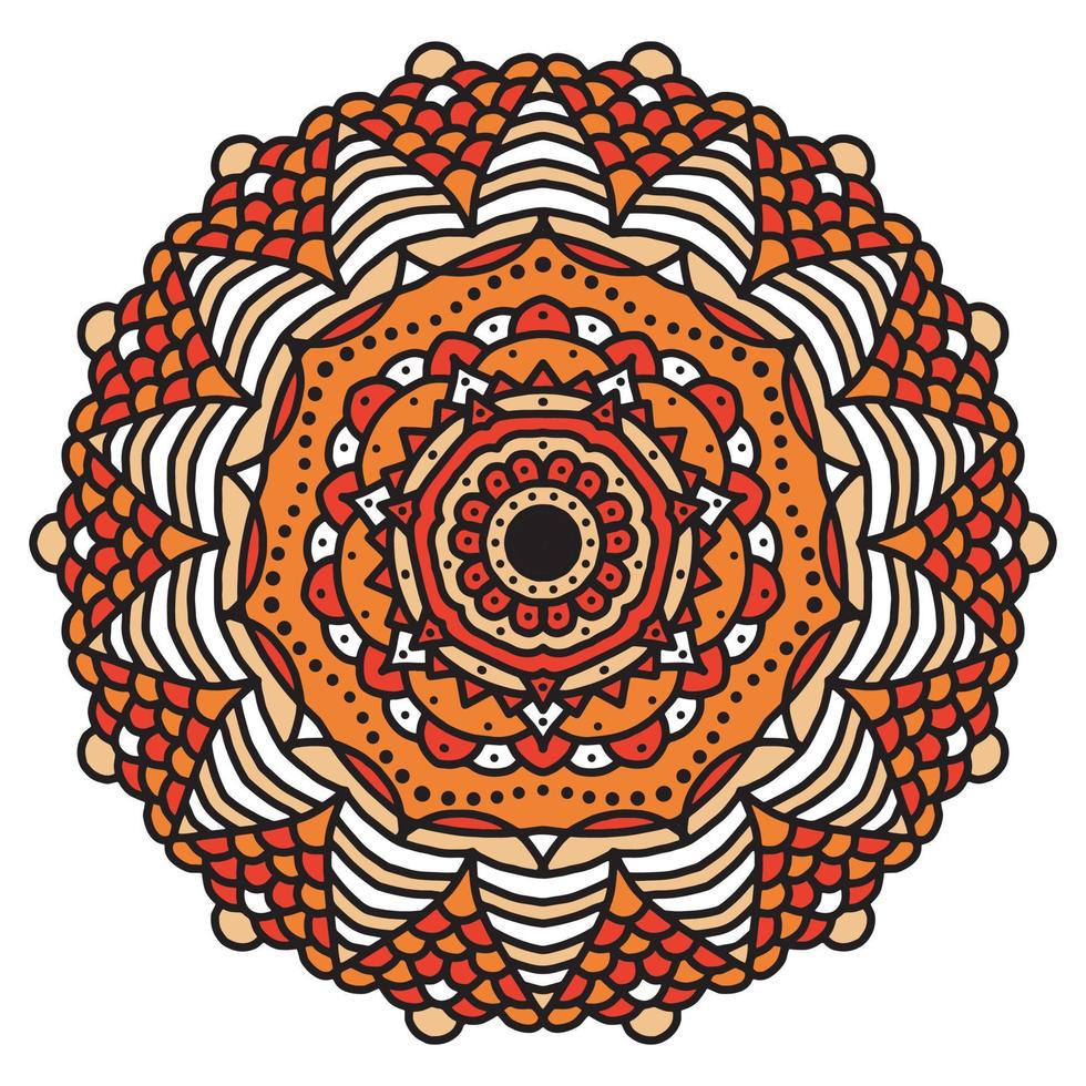 färgglad mandala bakgrund, dekorativa runda ornament. ovanlig blomform. orientalisk vektor, anti-stress terapimönster. väv designelement, vektor