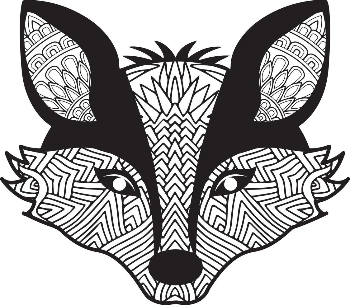 Fuchs-Mandala zum Ausmalen vektor