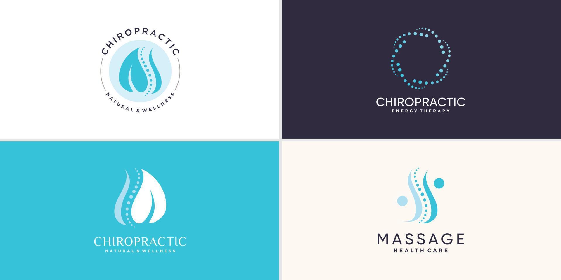 Chiropraktik-Logo-Sammlung mit kreativem Elementkonzept Premium-Vektor vektor